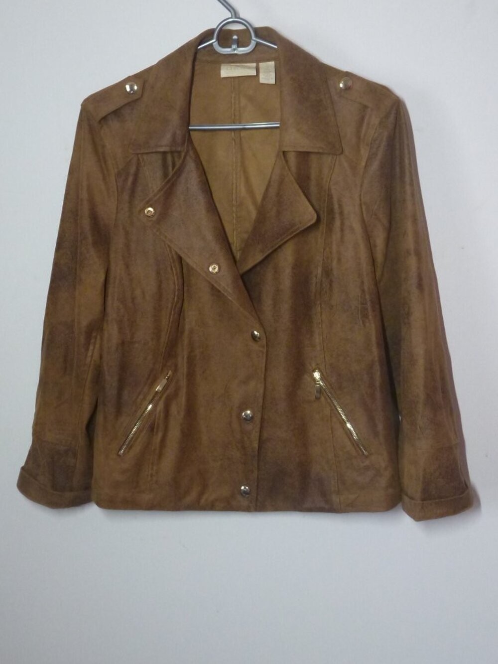 CHICOS Faux Suede Moto jacket